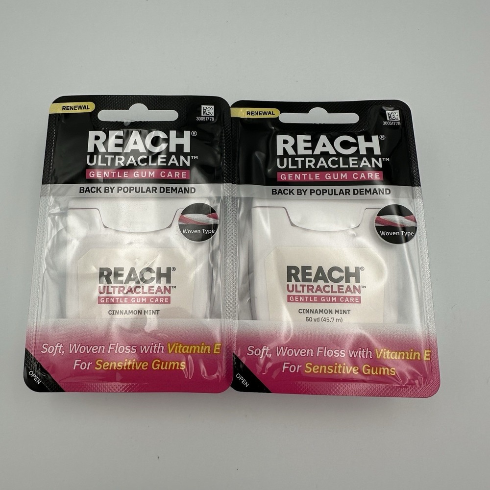 Reach UltraClean Gentle Gum Care Cinnamon Mint 50‎ Yd Soft Woven Set of 2
